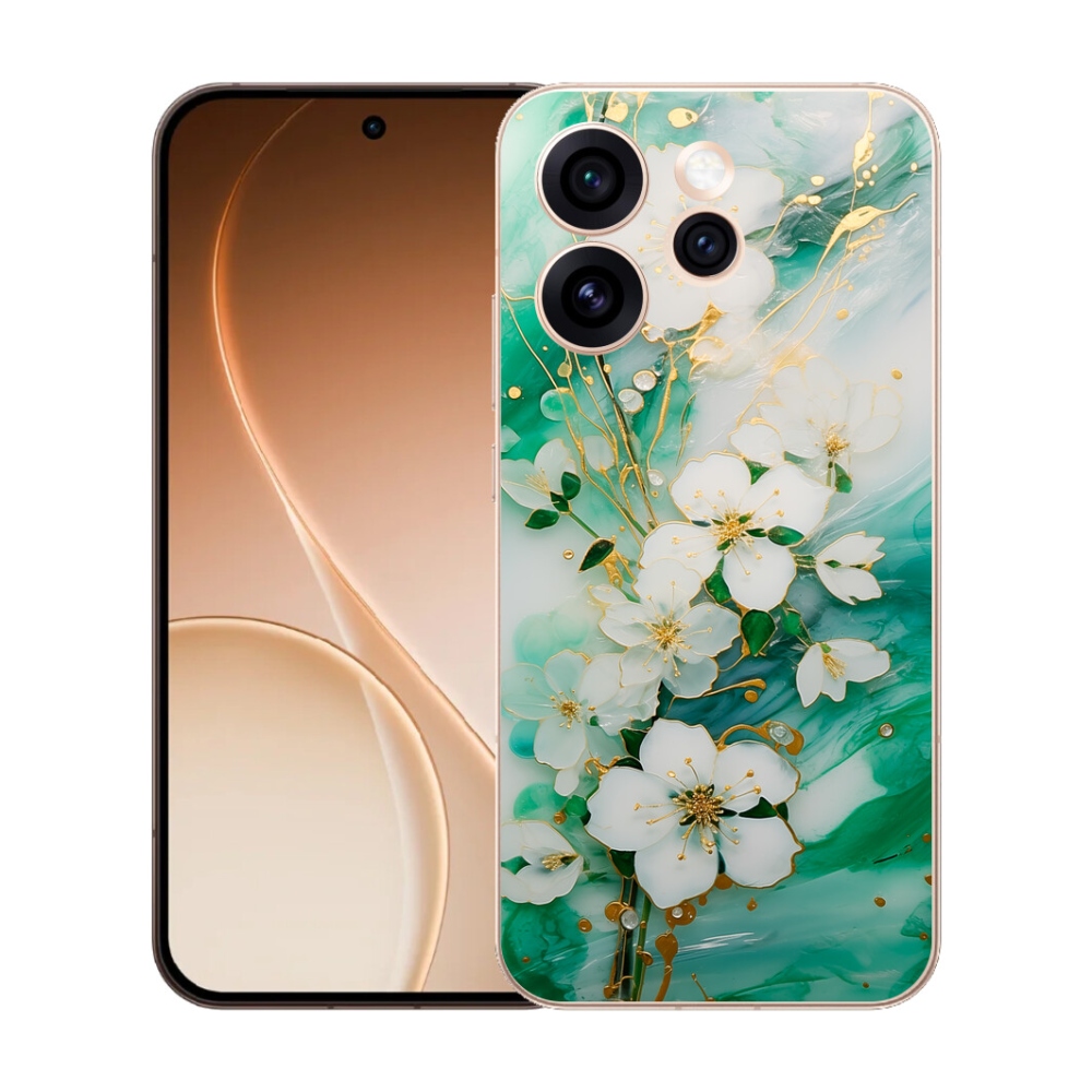 Gelový kryt mmCase na Oppo Reno 15 Pro 5G - něžné květy