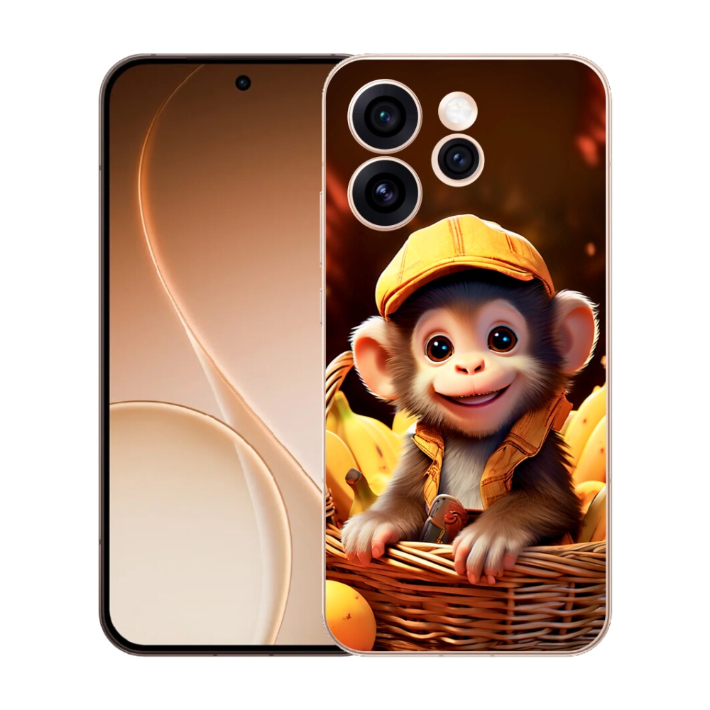 Gelový kryt mmCase na Oppo Reno 15 Pro 5G - opice v košíku