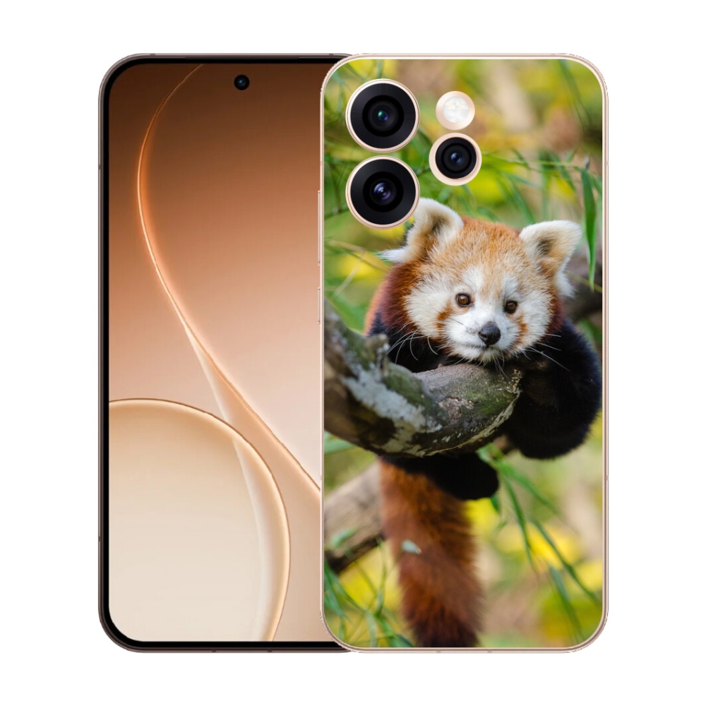 Gelový kryt mmCase na Oppo Reno 15 Pro 5G - panda červená