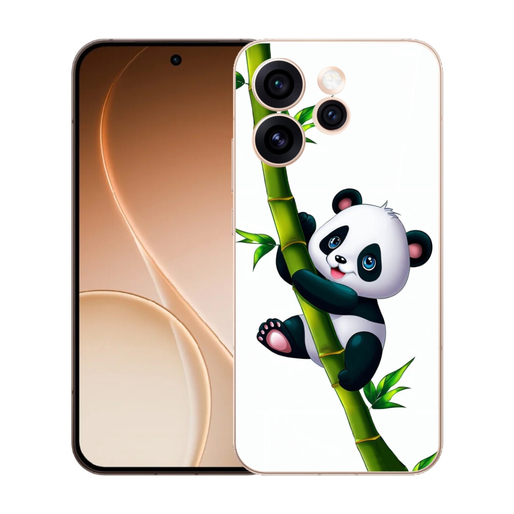 Gelový kryt mmCase na Oppo Reno 15 Pro 5G - panda na bambusu