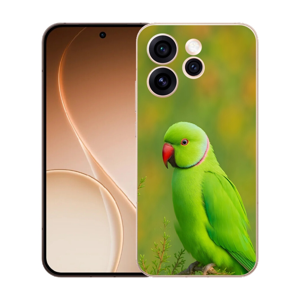 Gelový kryt mmCase na Oppo Reno 15 Pro 5G - papoušek alexandr 2