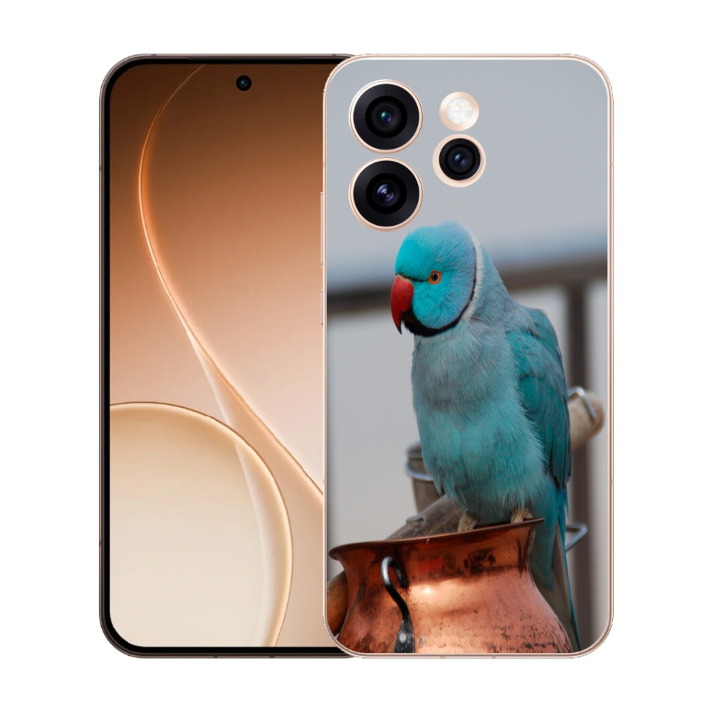 Gelový kryt mmCase na Oppo Reno 15 Pro 5G - papoušek alexandr modrý