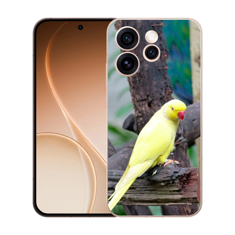 Gelový kryt mmCase na Oppo Reno 15 Pro 5G - papoušek alexandr žlutý