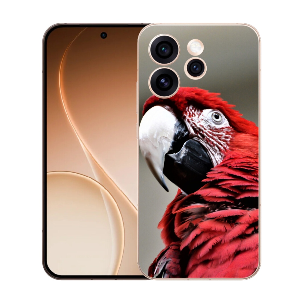Gelový kryt mmCase na Oppo Reno 15 Pro 5G - papoušek ara červený