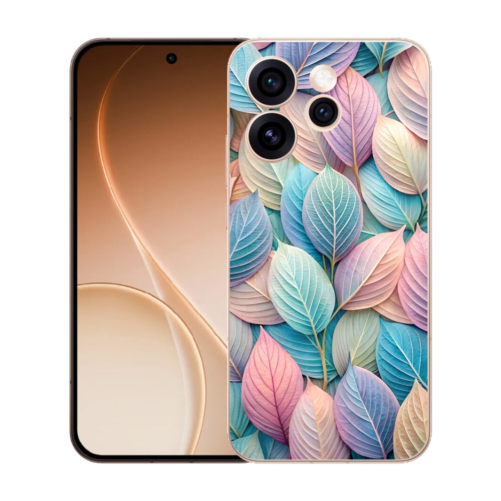 Gelový kryt mmCase na Oppo Reno 15 Pro 5G - pastelové listy
