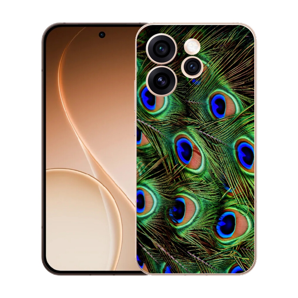 Gelový kryt mmCase na Oppo Reno 15 Pro 5G - paví peří