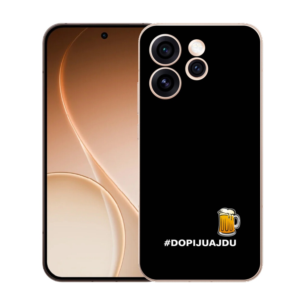 Gelový kryt mmCase na Oppo Reno 15 Pro 5G - pivní motiv 1 černé pozadí