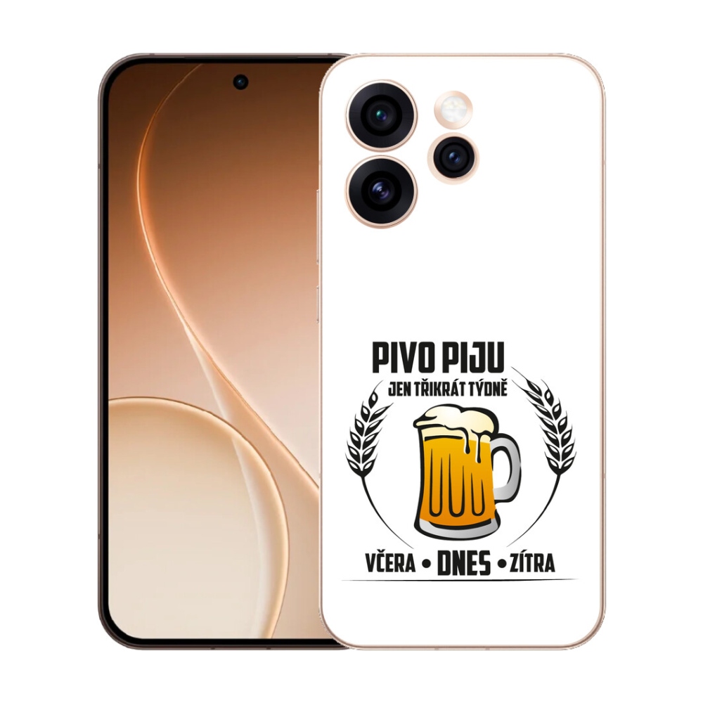 Gelový kryt mmCase na Oppo Reno 15 Pro 5G - pivní motiv bílé pozadí