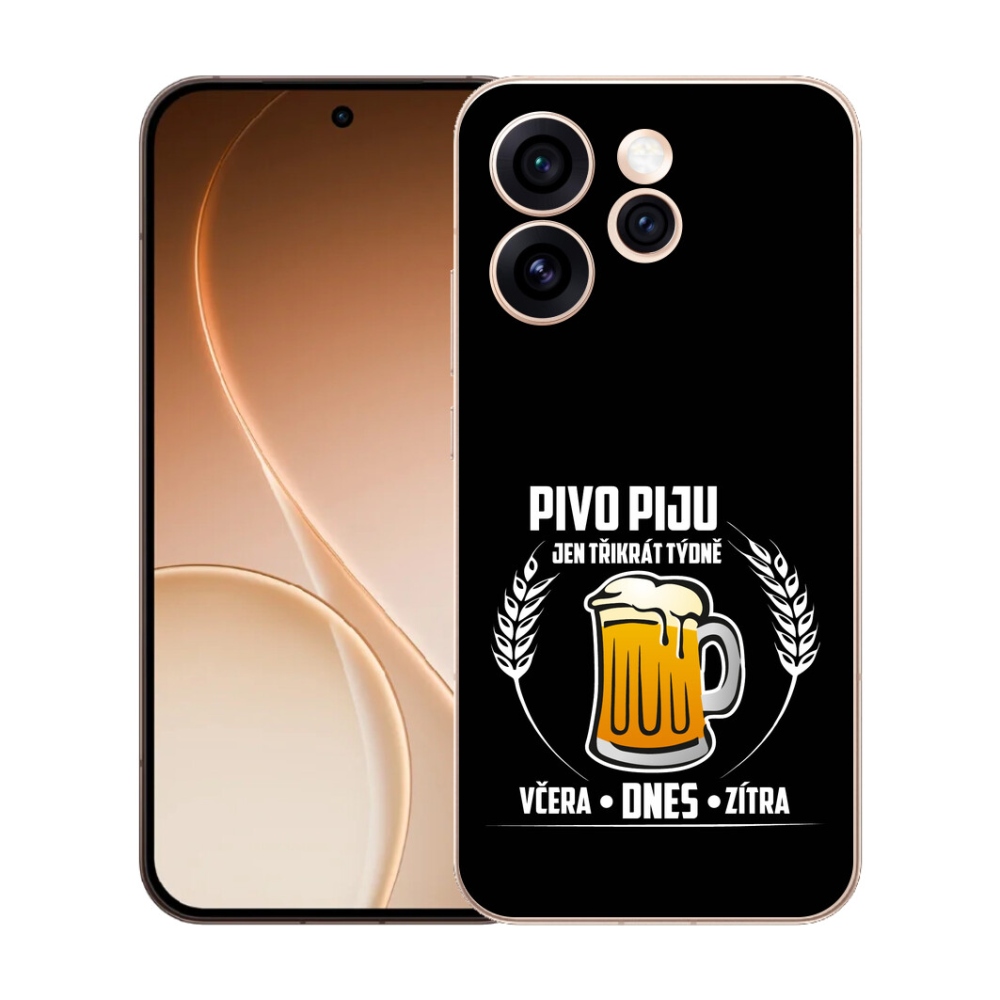 Gelový kryt mmCase na Oppo Reno 15 Pro 5G - pivní motiv černé pozadí