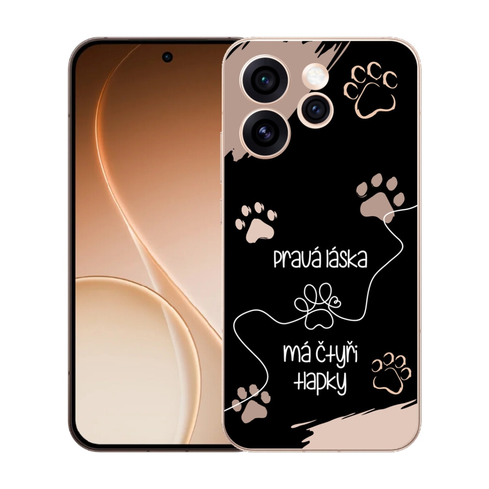 Gelový kryt mmCase na Oppo Reno 15 Pro 5G - psí motiv 1 černé pozadí