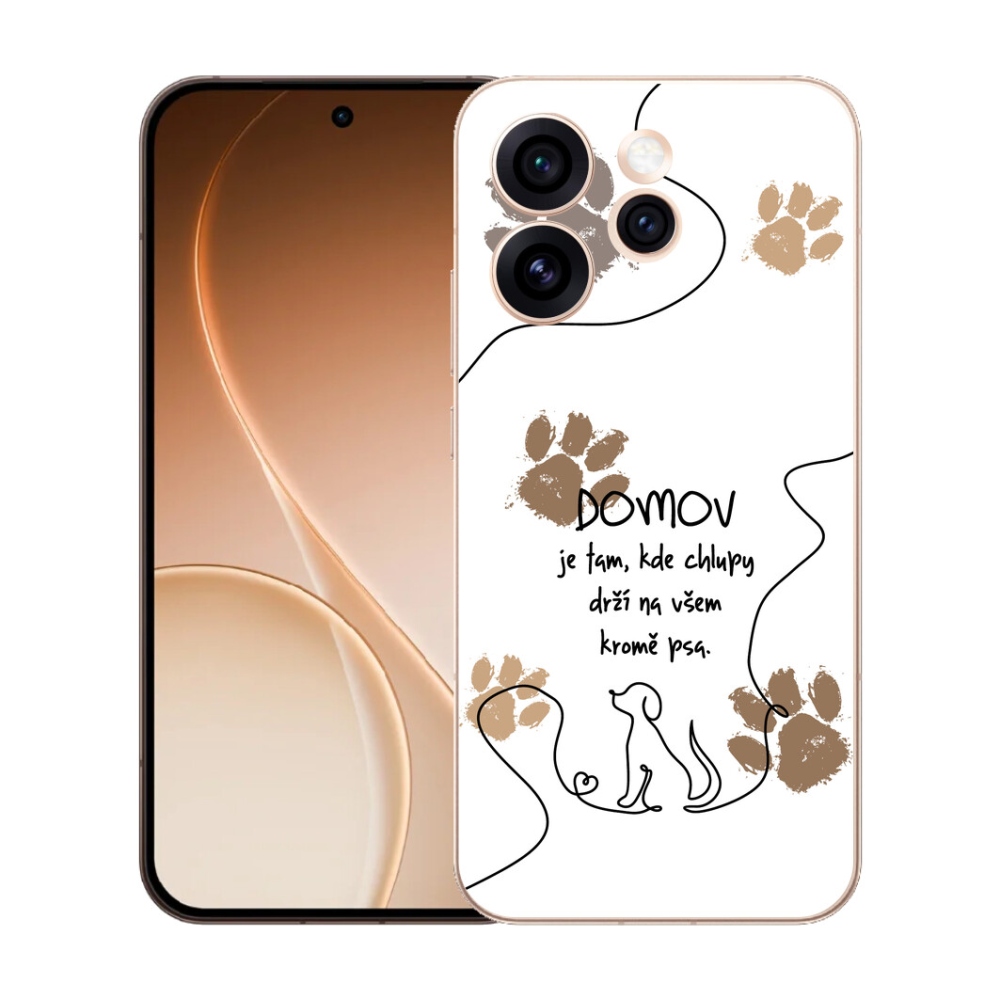 Gelový kryt mmCase na Oppo Reno 15 Pro 5G - psí motiv bílé pozadí