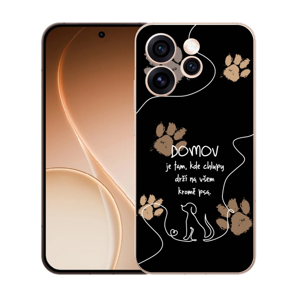 Gelový kryt mmCase na Oppo Reno 15 Pro 5G - psí motiv černé pozadí