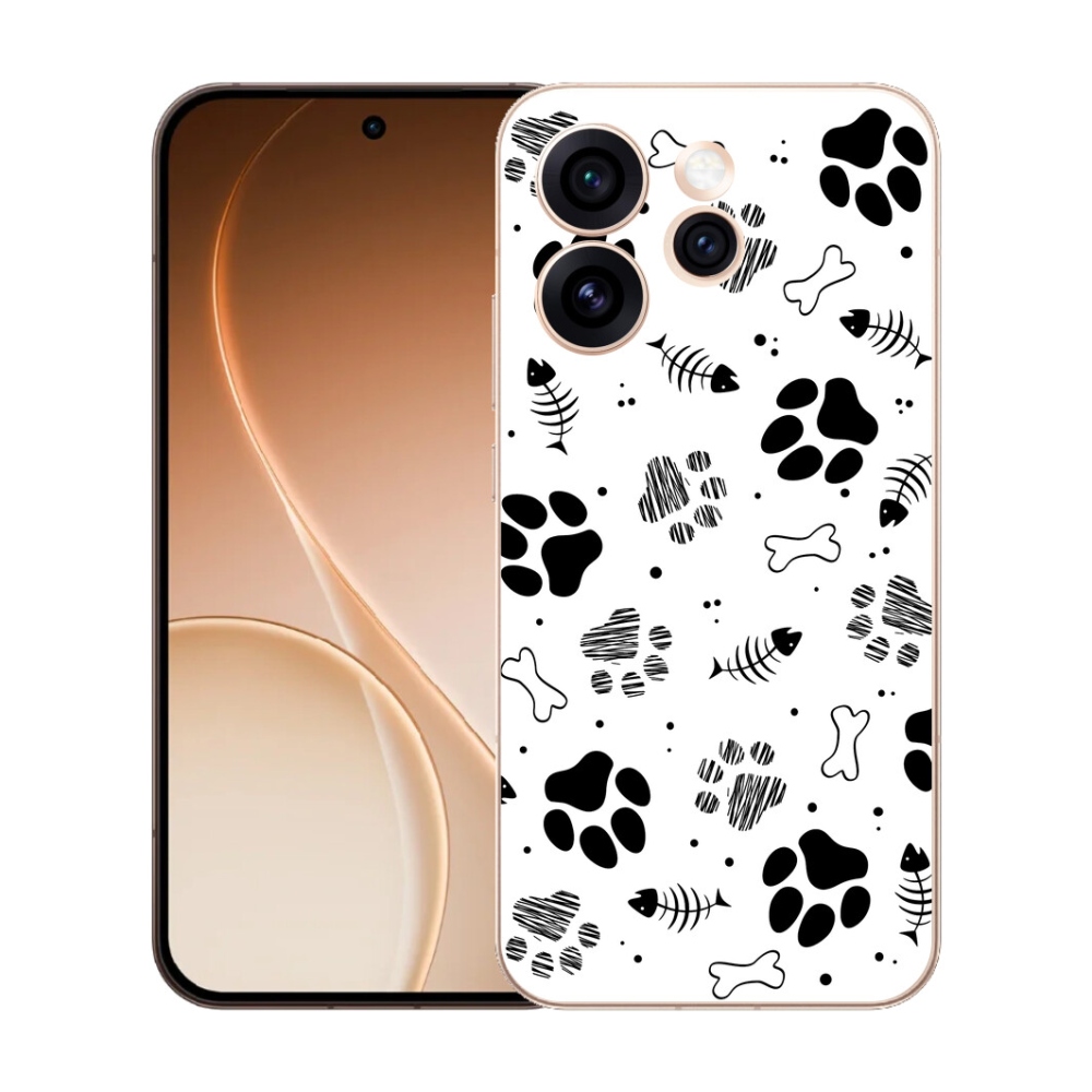 Gelový kryt mmCase na Oppo Reno 15 Pro 5G - psí tlapky 1