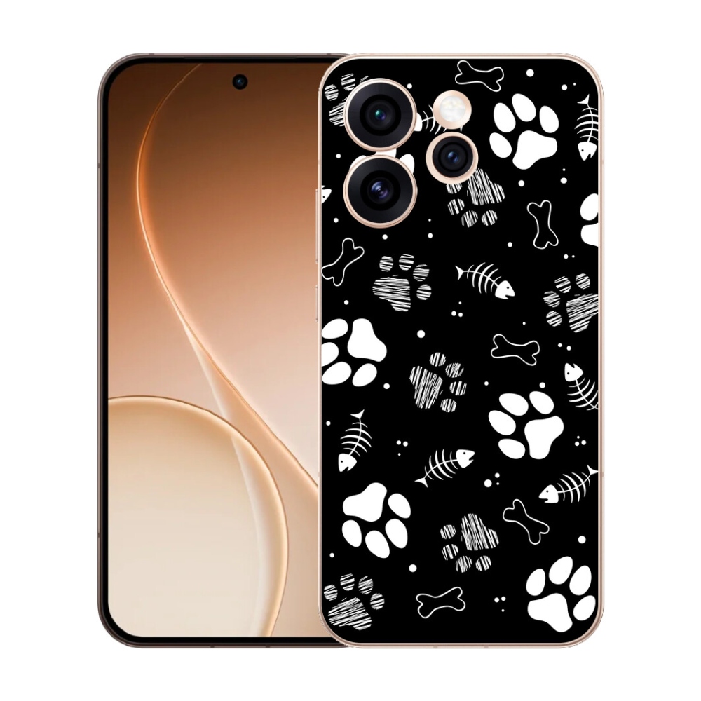 Gelový kryt mmCase na Oppo Reno 15 Pro 5G - psí tlapky