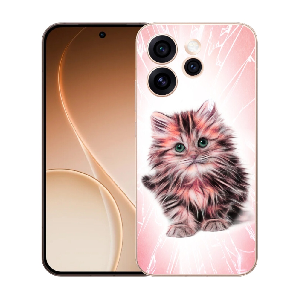 Gelový kryt mmCase na Oppo Reno 15 Pro 5G - roztomilé kotě