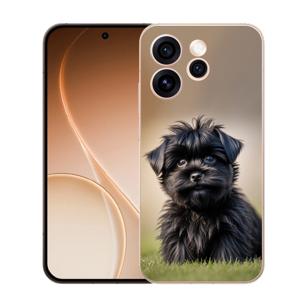 Gelový kryt mmCase na Oppo Reno 15 Pro 5G - roztomilý černý pejsek