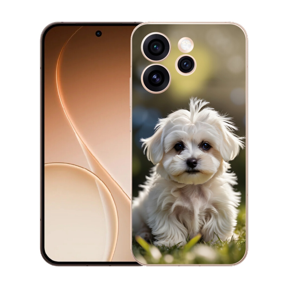 Gelový kryt mmCase na Oppo Reno 15 Pro 5G - roztomilý maltézský psík