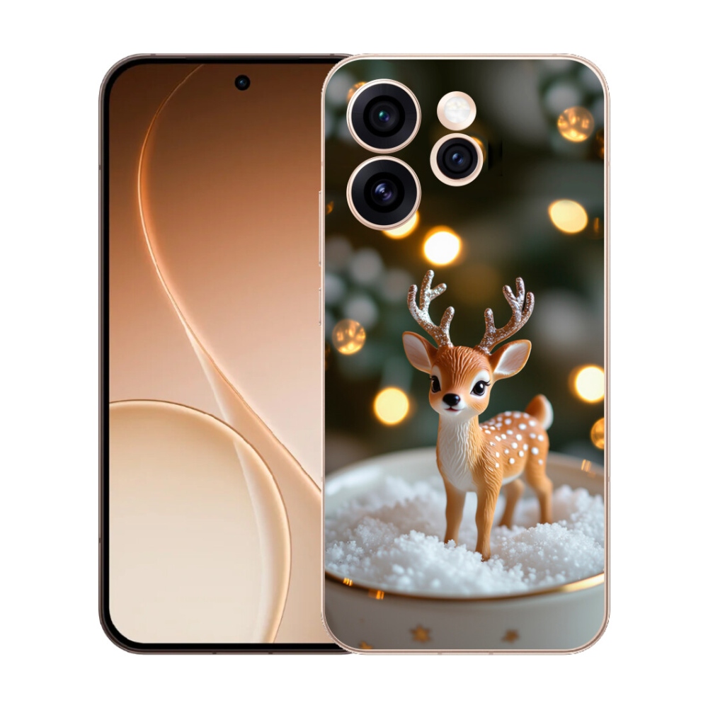 Gelový kryt mmCase na Oppo Reno 15 Pro 5G - roztomilý vánoční jelen