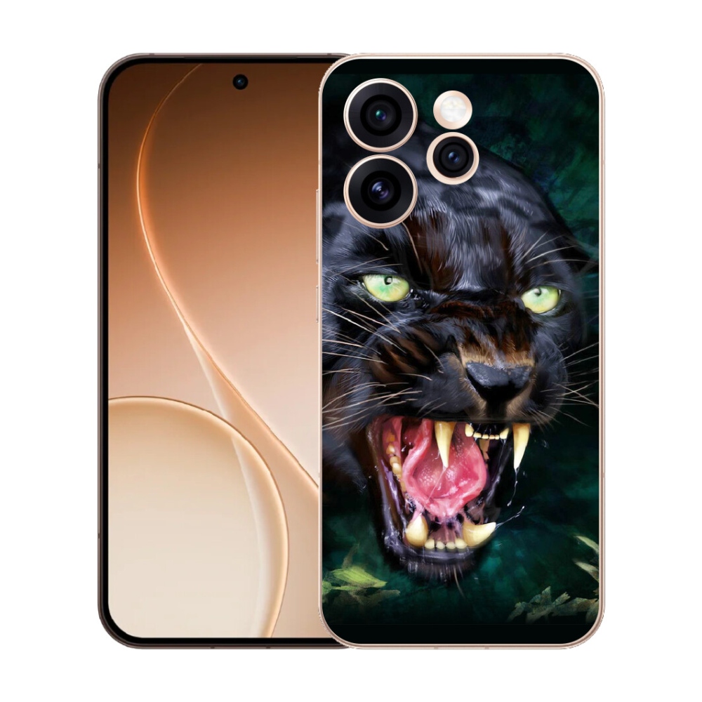 Gelový kryt mmCase na Oppo Reno 15 Pro 5G - rozzuřený černý panter