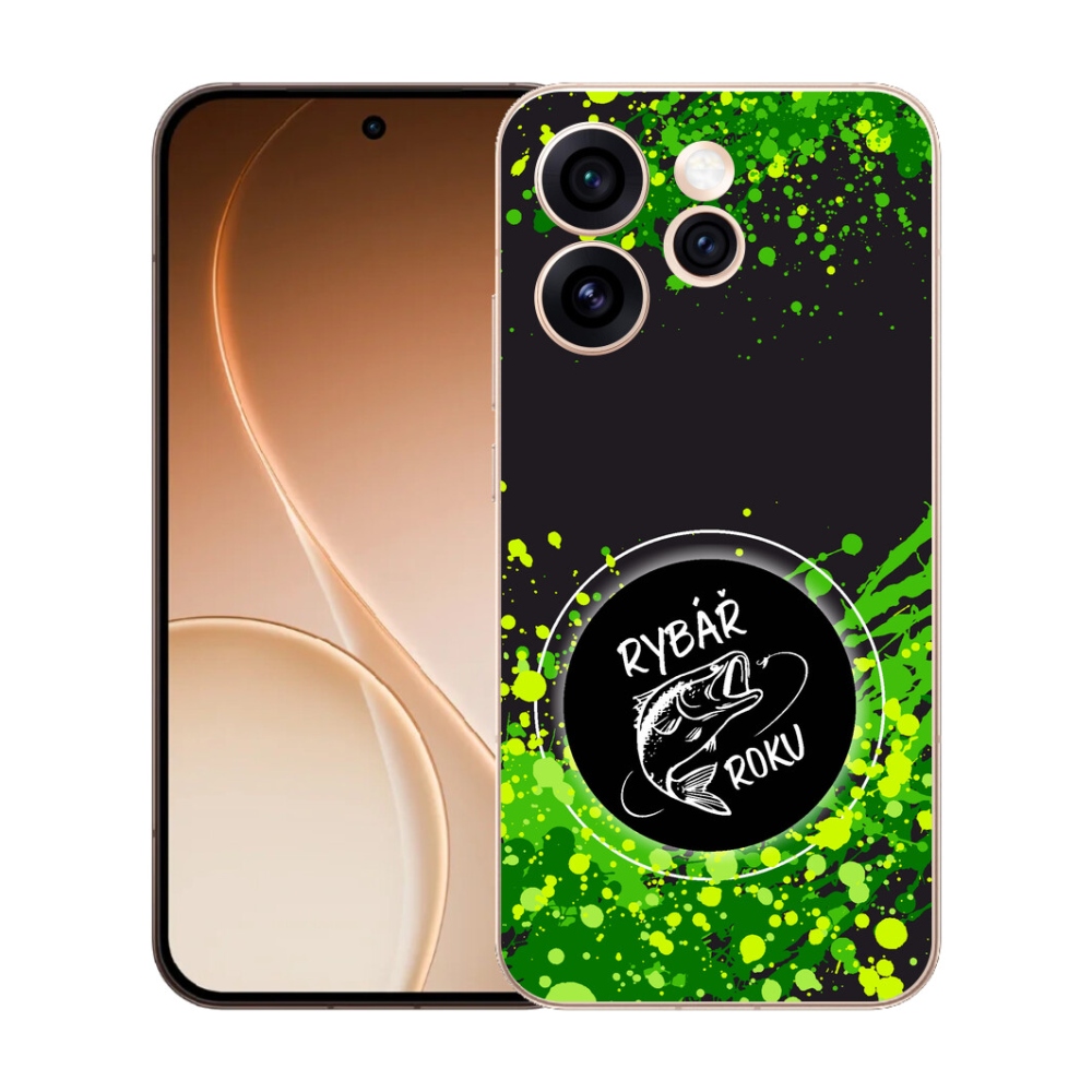 Gelový kryt mmCase na Oppo Reno 15 Pro 5G - rybář roku černé pozadí