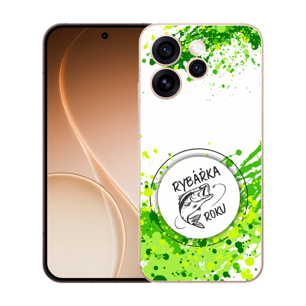 Gelový kryt mmCase na Oppo Reno 15 Pro 5G - rybářka roku bílé pozadí