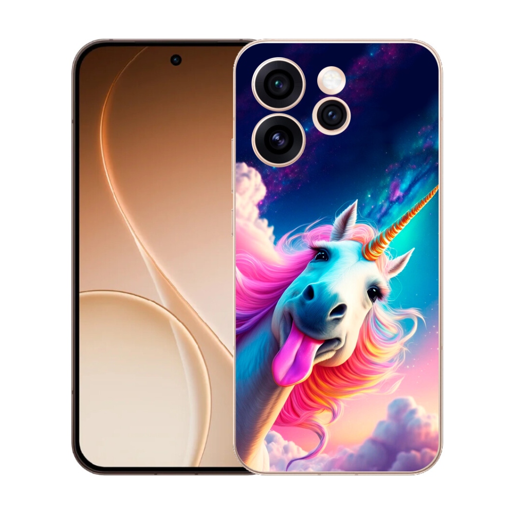 Gelový kryt mmCase na Oppo Reno 15 Pro 5G - šílený jednorožec