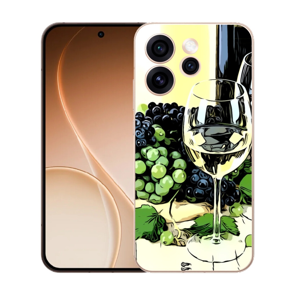 Gelový kryt mmCase na Oppo Reno 15 Pro 5G - sklenka vína