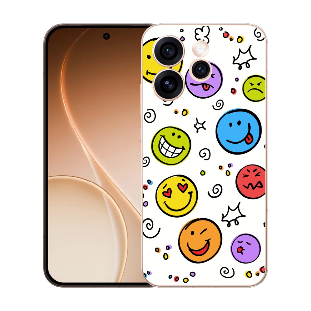 Gelový kryt mmCase na Oppo Reno 15 Pro 5G - smajlíci
