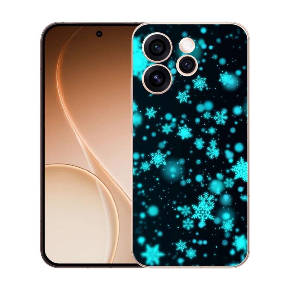 Gelový kryt mmCase na Oppo Reno 15 Pro 5G - sněhové vločky 1