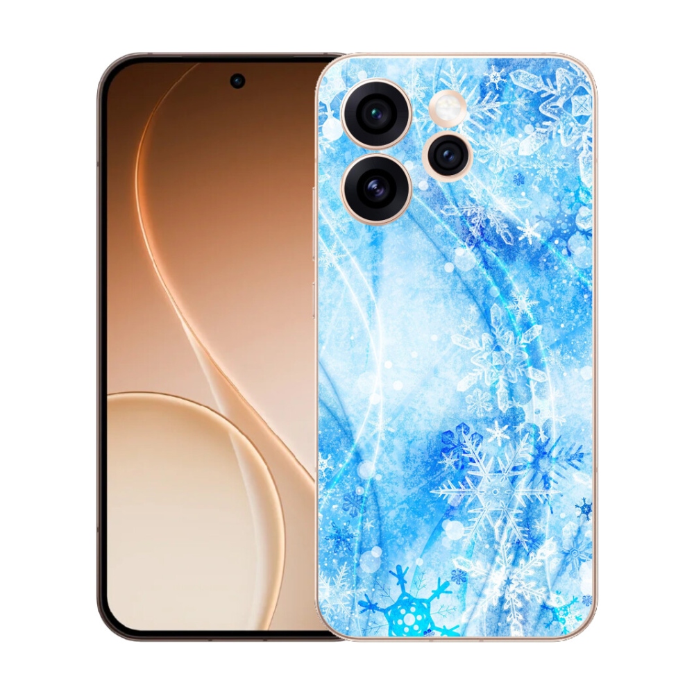 Gelový kryt mmCase na Oppo Reno 15 Pro 5G - sněhové vločky