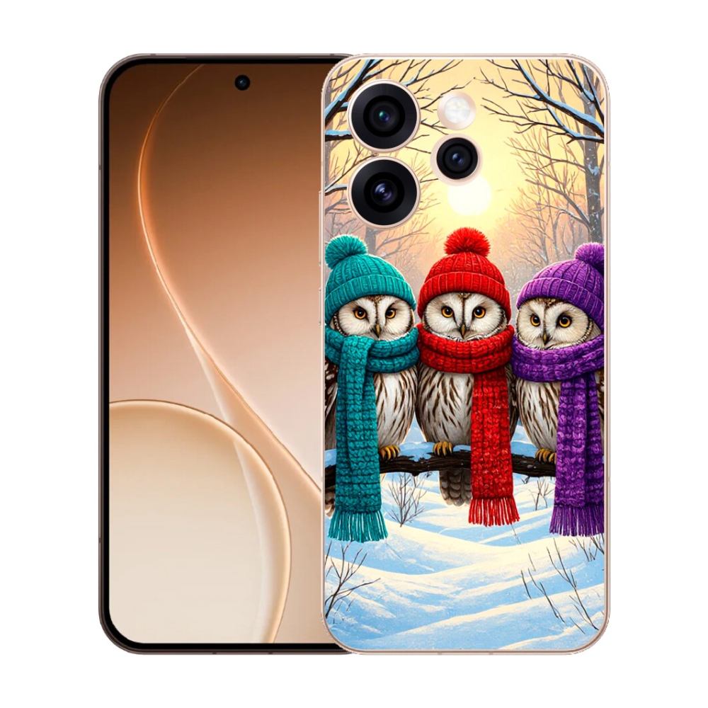 Gelový kryt mmCase na Oppo Reno 15 Pro 5G - soví přátelé