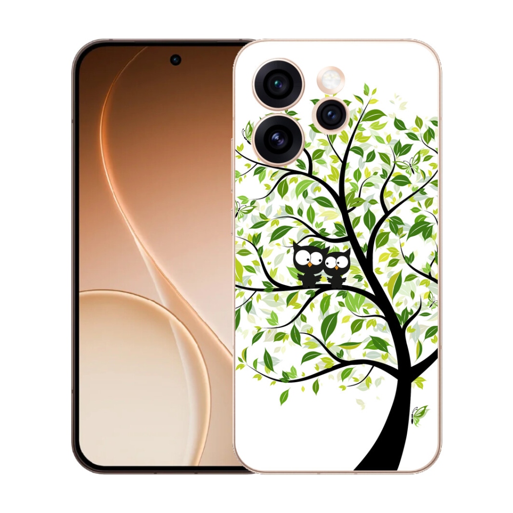 Gelový kryt mmCase na Oppo Reno 15 Pro 5G - sovičky na stromě