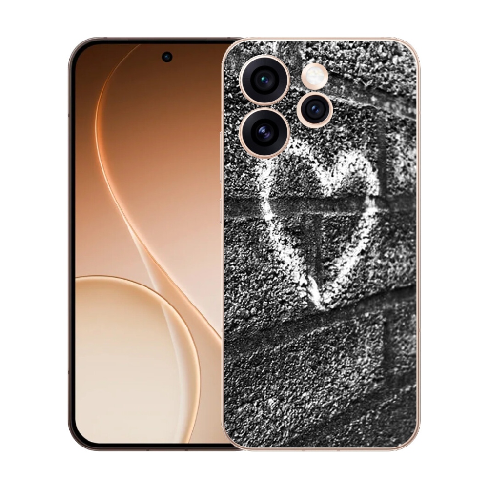 Gelový kryt mmCase na Oppo Reno 15 Pro 5G - srdce na zdi