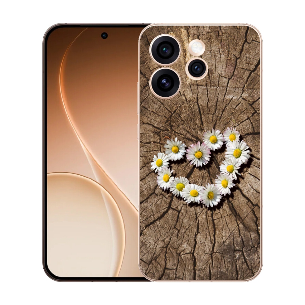 Gelový kryt mmCase na Oppo Reno 15 Pro 5G - srdce z kopretin
