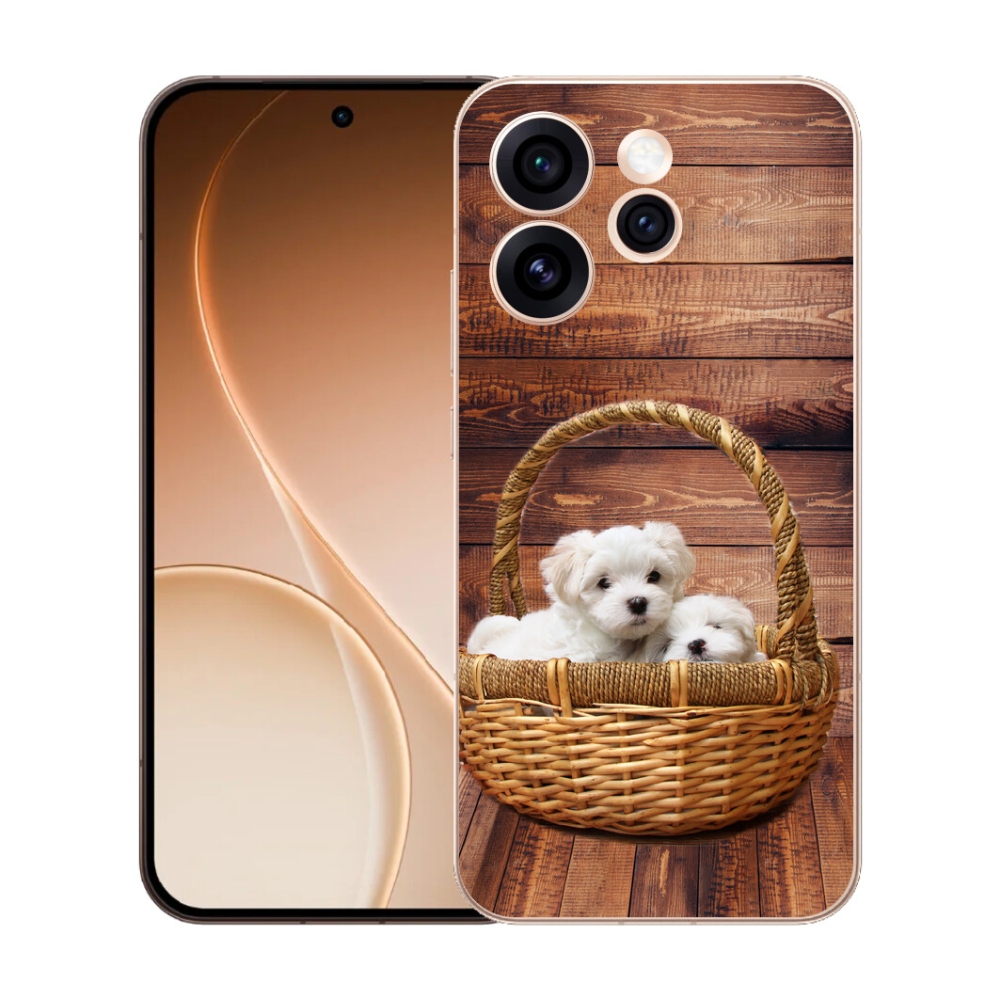 Gelový kryt mmCase na Oppo Reno 15 Pro 5G - štěňátka
