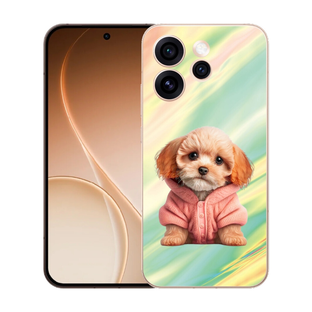 Gelový kryt mmCase na Oppo Reno 15 Pro 5G - štěně ve svetru