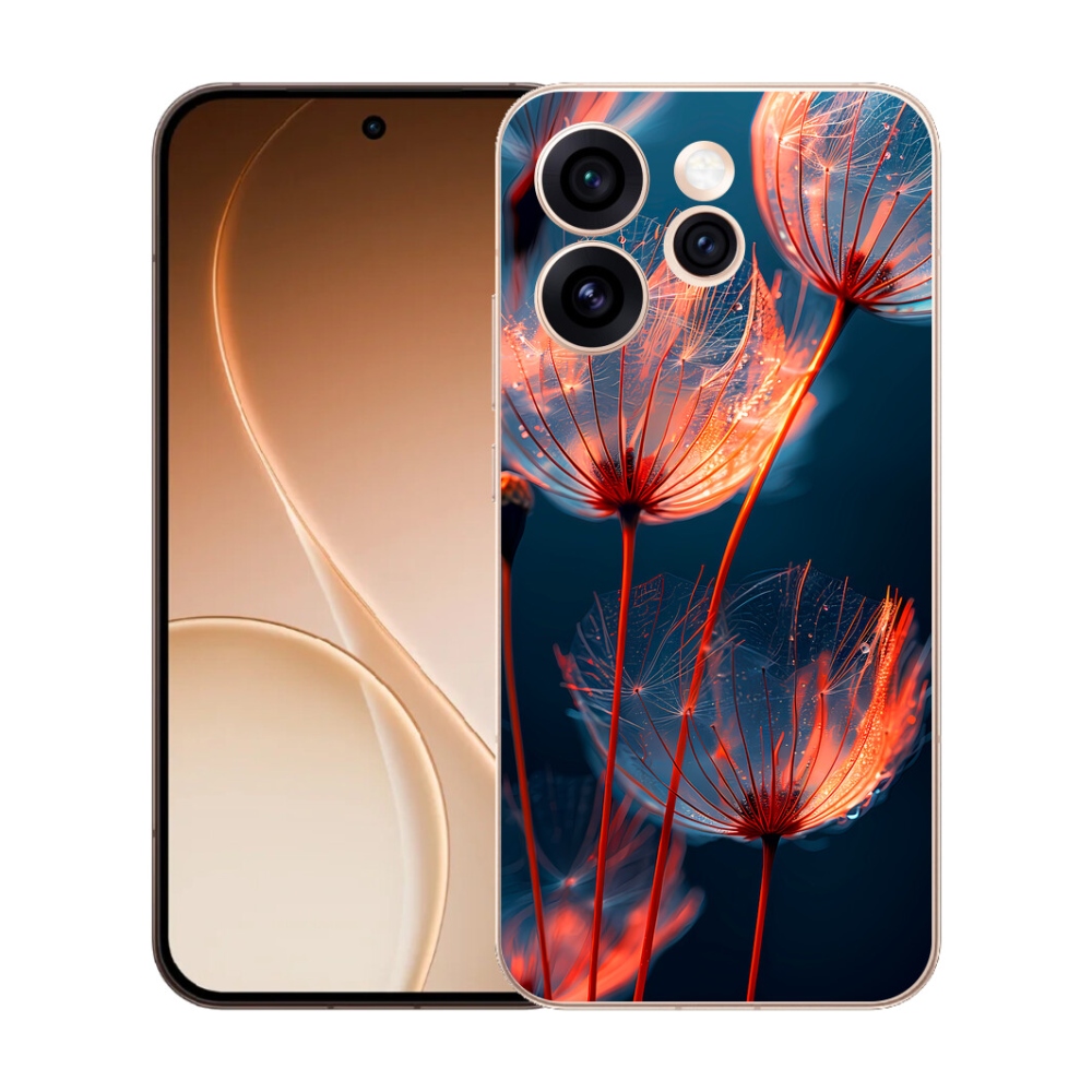 Gelový kryt mmCase na Oppo Reno 15 Pro 5G - světélkující chmýří