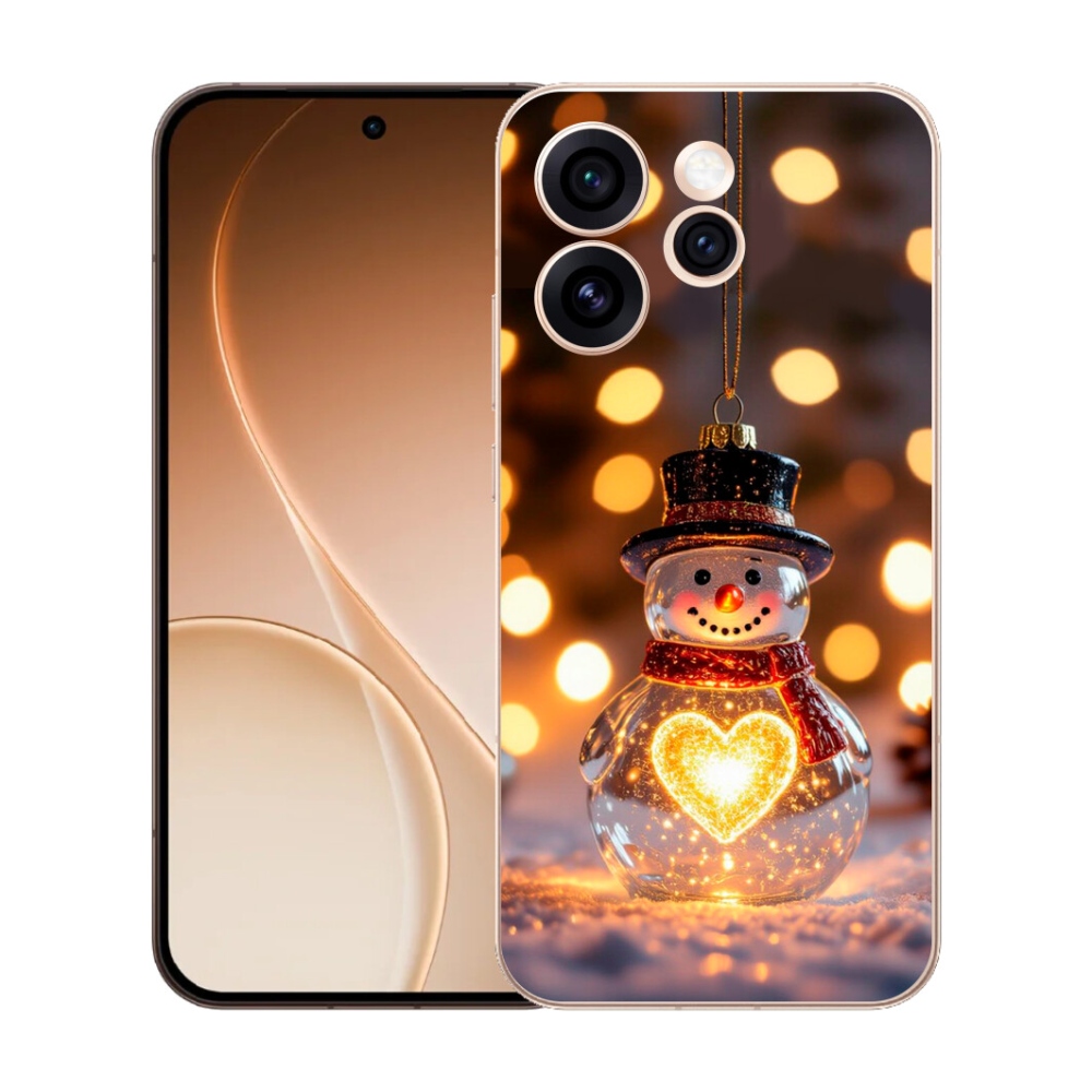 Gelový kryt mmCase na Oppo Reno 15 Pro 5G - svítící vánoční sněhulák