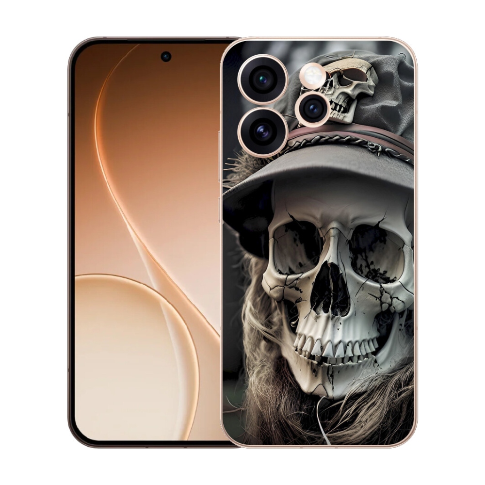 Gelový kryt mmCase na Oppo Reno 15 Pro 5G - temná lebka