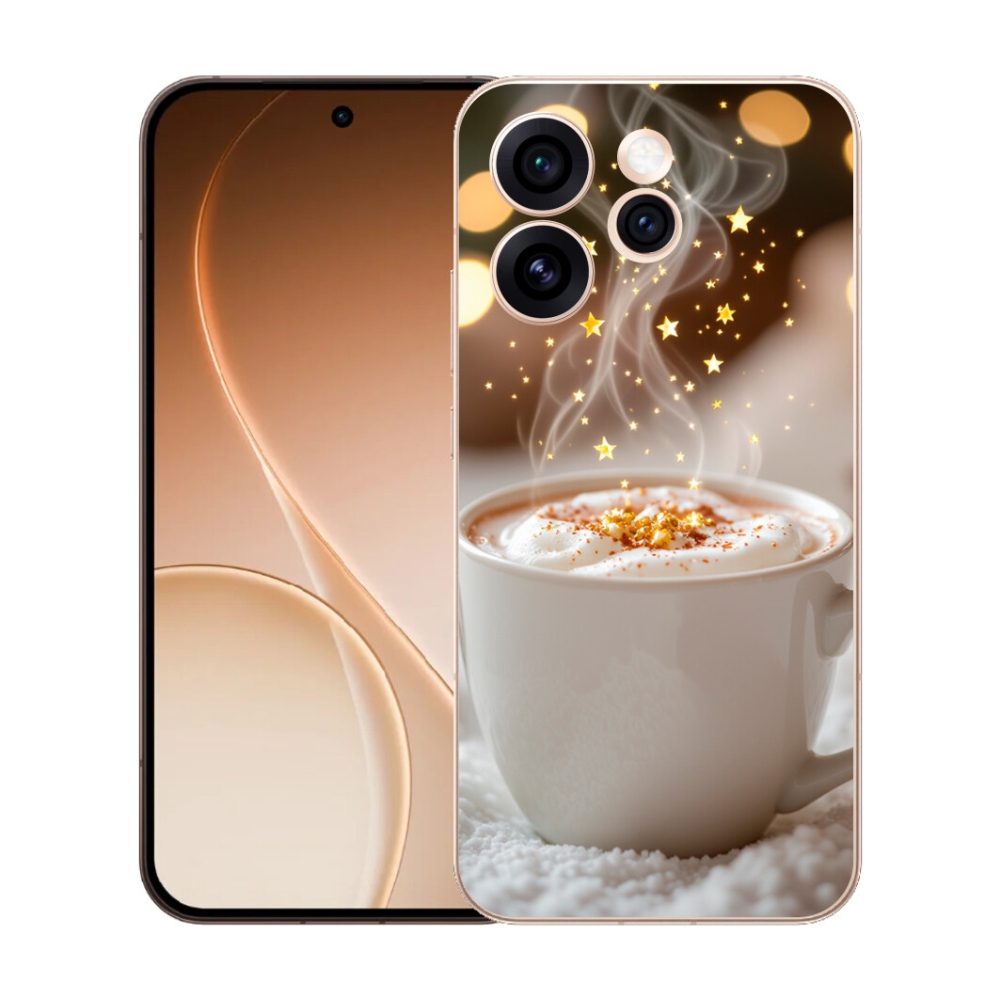Gelový kryt mmCase na Oppo Reno 15 Pro 5G - vánoční horký nápoj