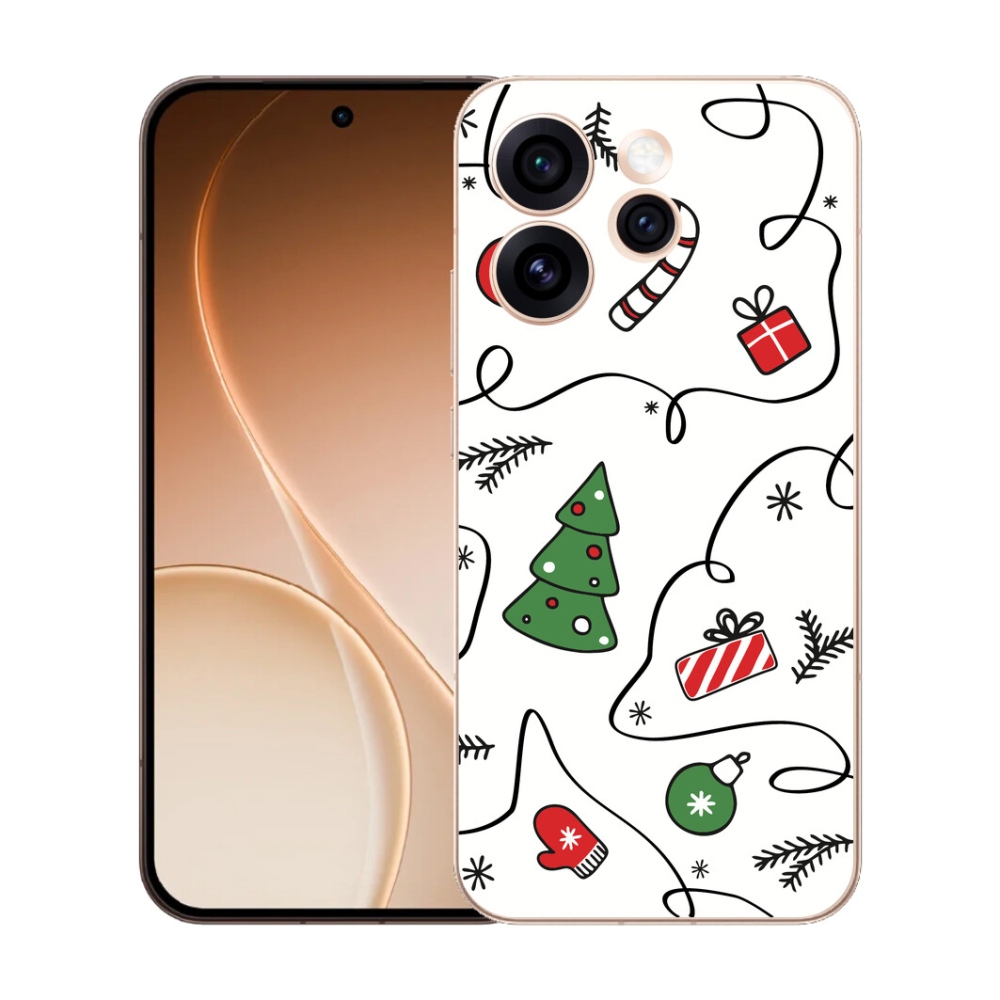 Gelový kryt mmCase na Oppo Reno 15 Pro 5G - vánoční motivy