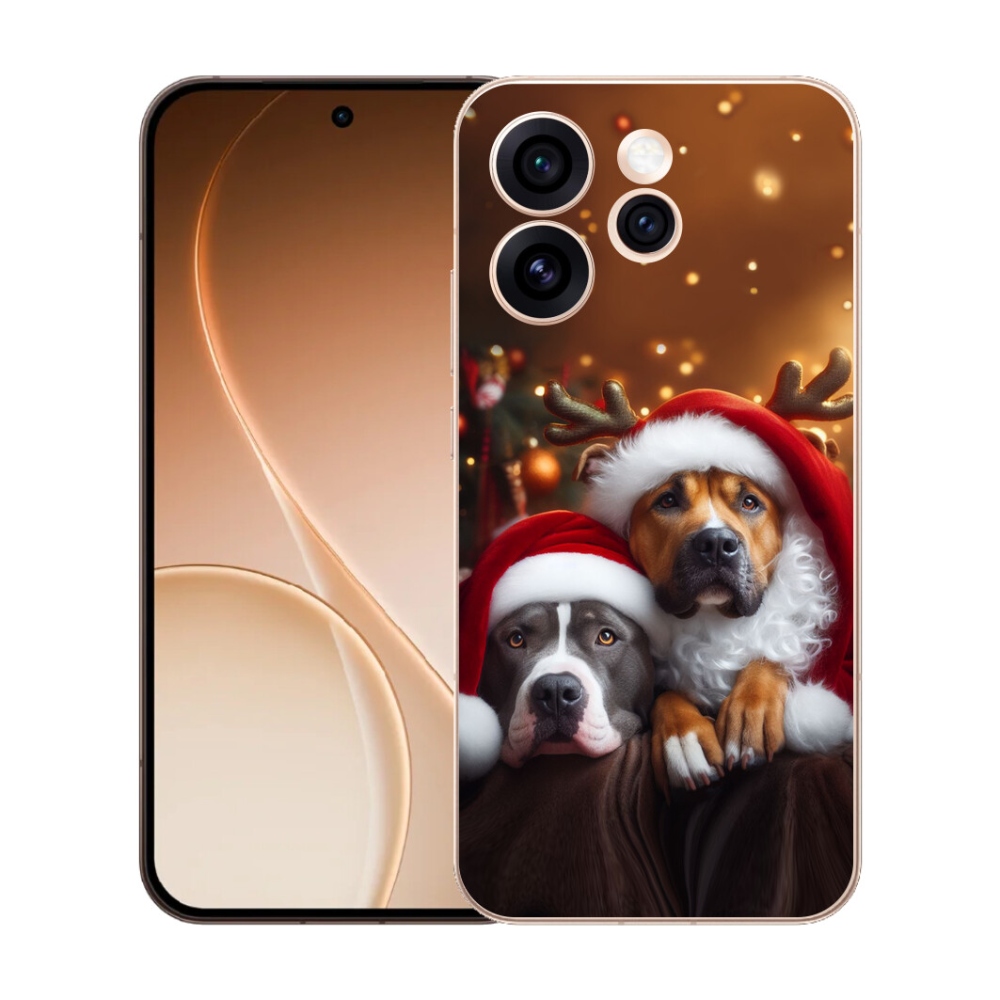 Gelový kryt mmCase na Oppo Reno 15 Pro 5G - vánoční psi