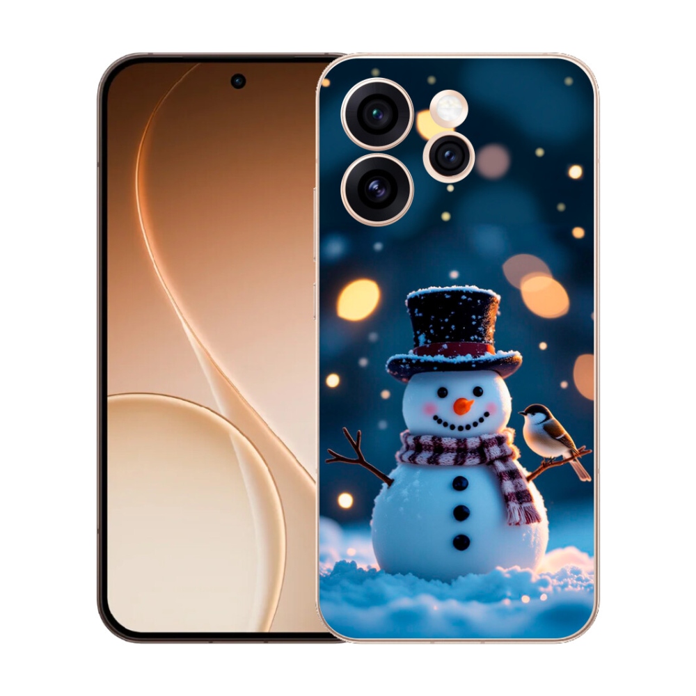 Gelový kryt mmCase na Oppo Reno 15 Pro 5G - vánoční sněhulák