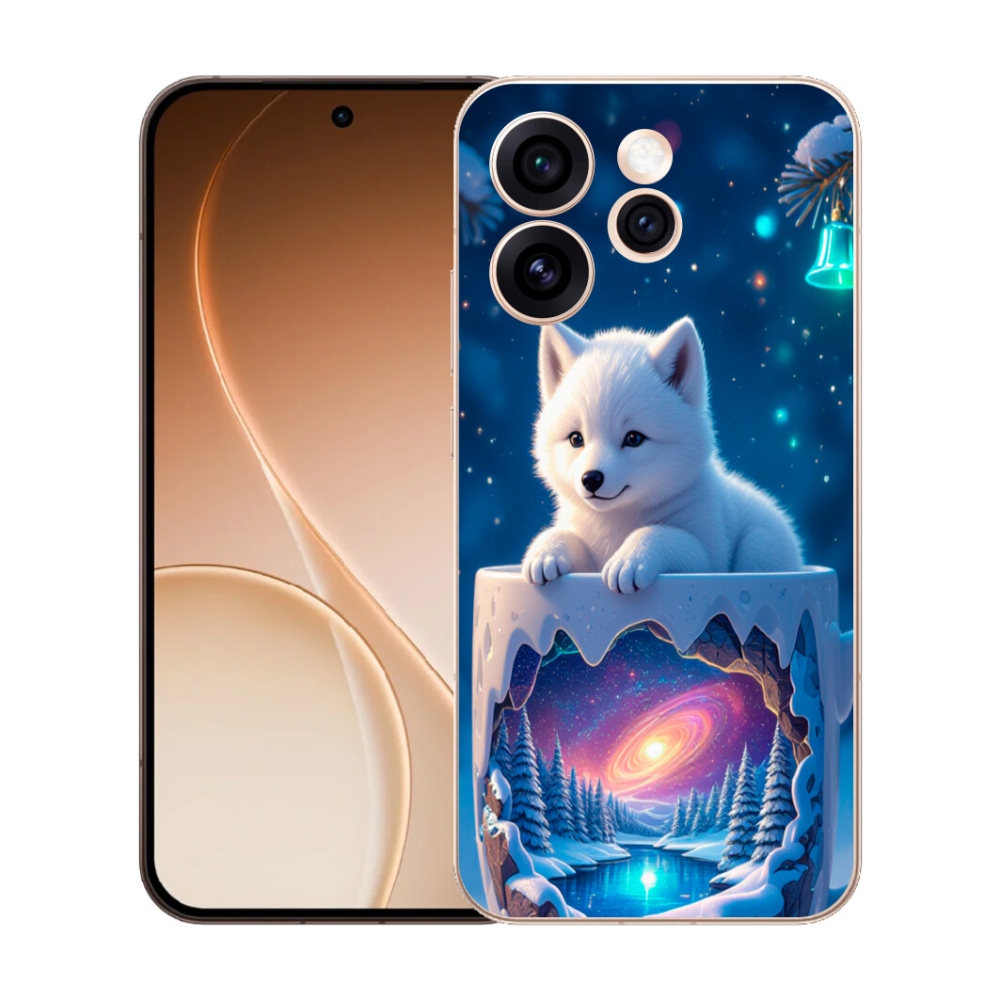 Gelový kryt mmCase na Oppo Reno 15 Pro 5G - vánoční štěně