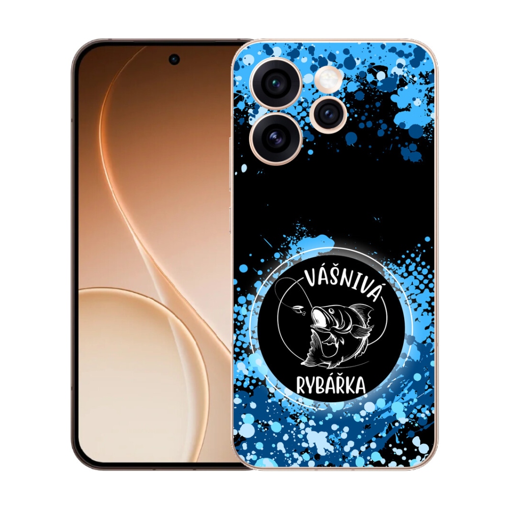 Gelový kryt mmCase na Oppo Reno 15 Pro 5G - vášnivá rybářka černé pozadí