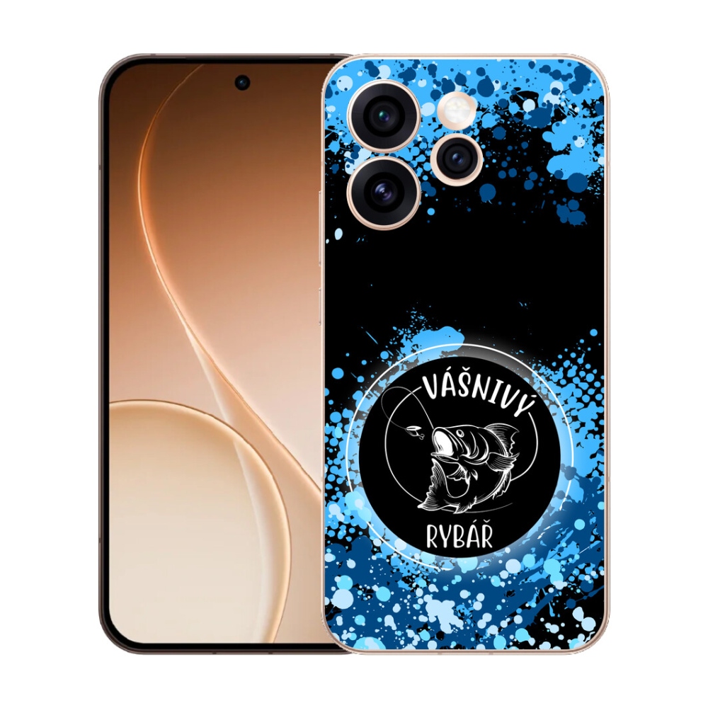 Gelový kryt mmCase na Oppo Reno 15 Pro 5G - vášnivý rybář černé pozadí