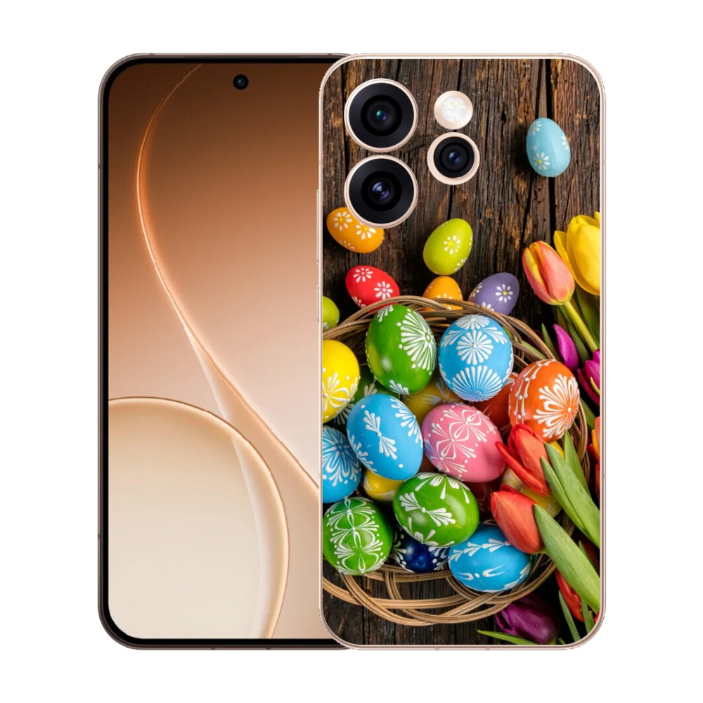 Gelový kryt mmCase na Oppo Reno 15 Pro 5G - velikonoční vajíčka