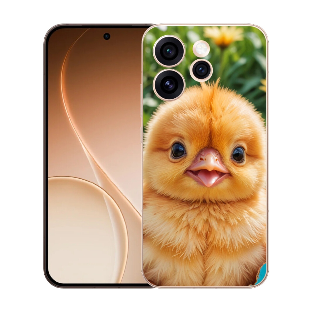 Gelový kryt mmCase na Oppo Reno 15 Pro 5G - veselé kuřátko