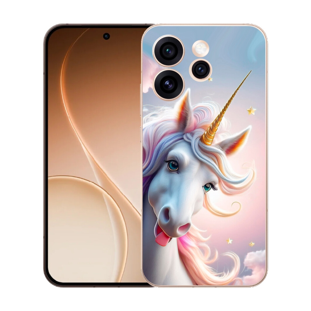 Gelový kryt mmCase na Oppo Reno 15 Pro 5G - veselý jednorožec