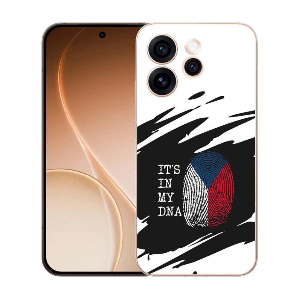 Gelový kryt mmCase na Oppo Reno 15 Pro 5G - vlajka otisk prstu černobílé pozadí